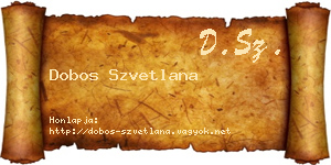 Dobos Szvetlana névjegykártya